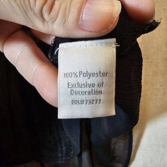 LC Lauren Conrad Black Sheer “Patched & Pieced” Lace Tank Top Whimsygoth Medium - Picture 6 of 11